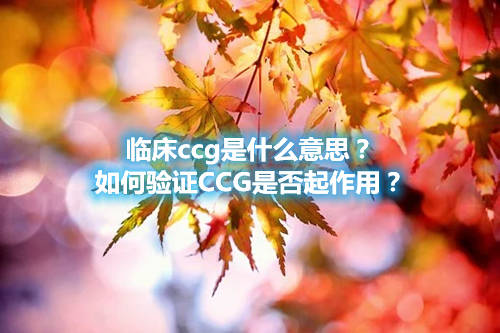 臨床ccg是什么意思？如何驗(yàn)證CCG是否起作用？